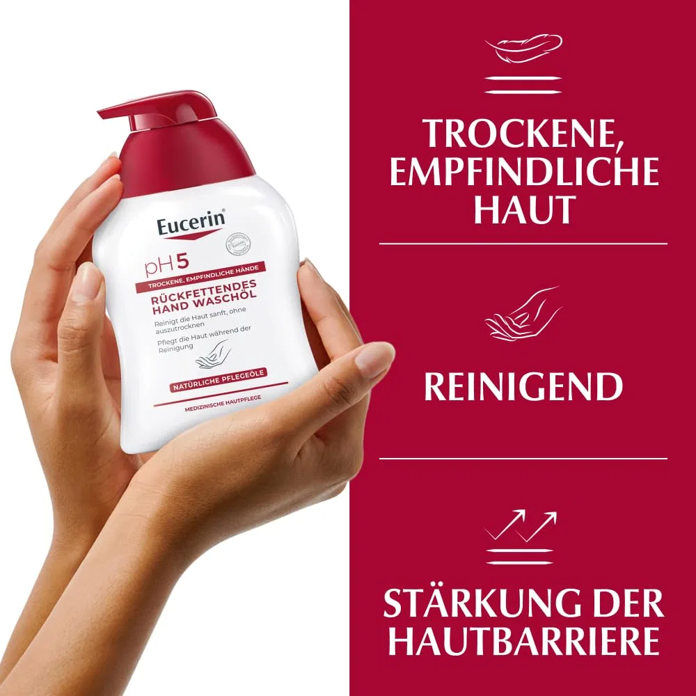 Увлажняющее масло для мытья рук Eucerin pH5, 250 мл Eucerin — фото 3