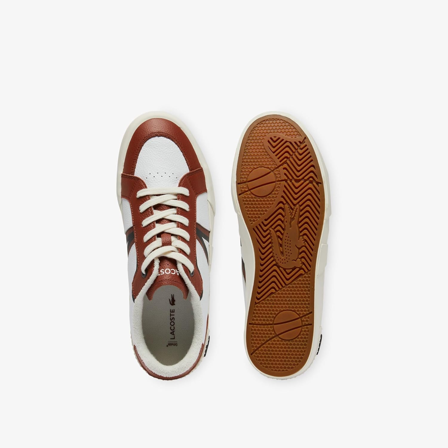 Мужские кроссовки Lacoste L004, белый/коричневый — фото 4