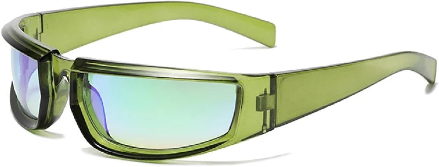 

Солнцезащитные очки для женщин и мужчин в стиле ретро-панк, разноцветные, зеркальные, с защитой от УФ-излучения UV400, для занятий спортом на открытом воздухе и вождения UATXTAU, Green Green Mirror