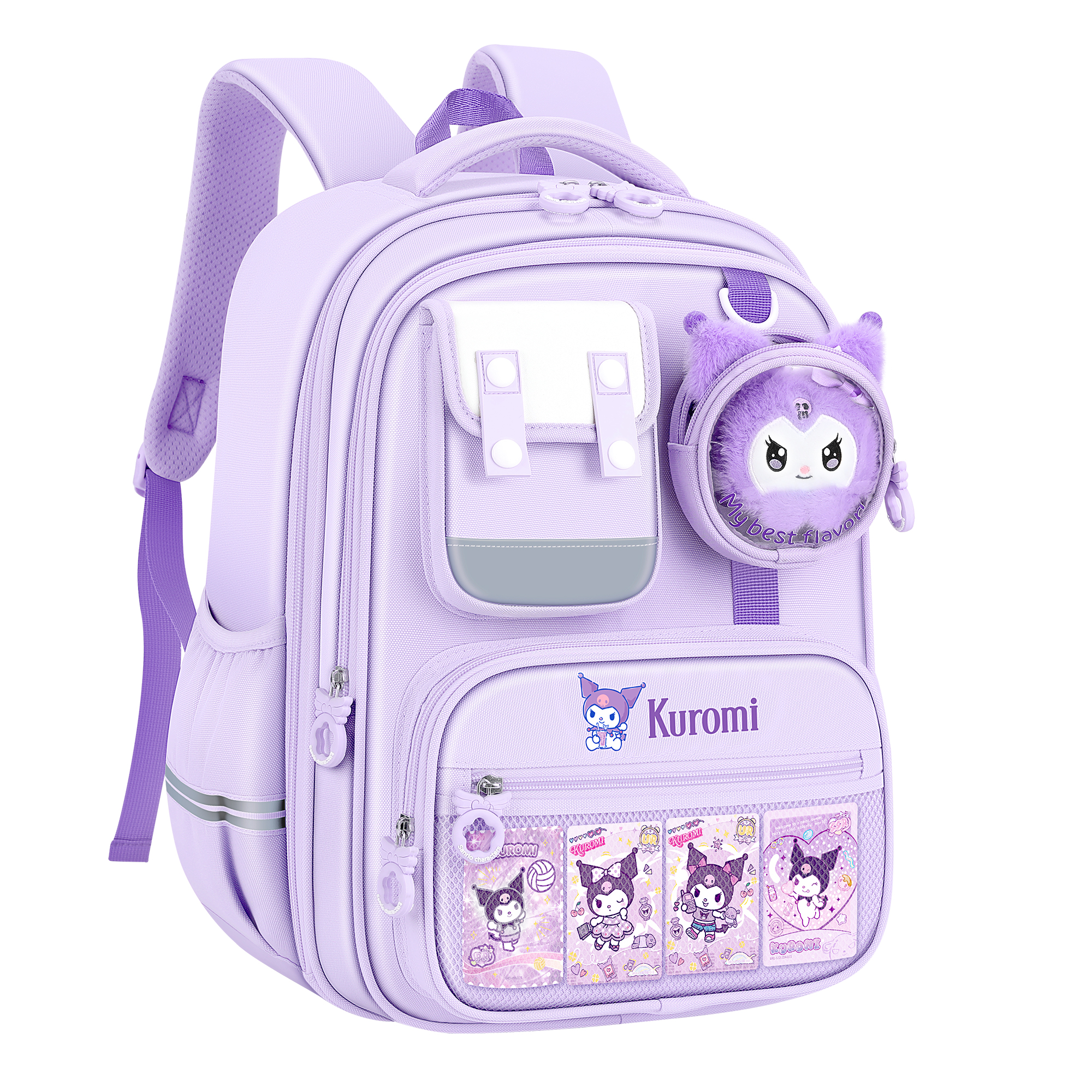 

Sanrio Куломи Полиэстер Студенческая Сумка Обычная Женская Фиолетовая, Kuromi Purple Large (Grades 3-6)