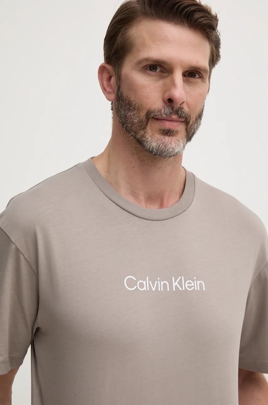 Хлопковая футболка Calvin Klein, серый — фото 4