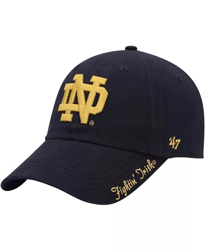 

Женская темно-синяя регулируемая шляпа с логотипом Notre Dame Fighting Irish Miata Clean Up '47 Brand, синий