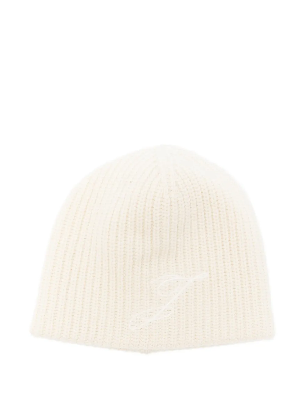 

Вязаная шапка в рубчик JACQUEMUS, белый