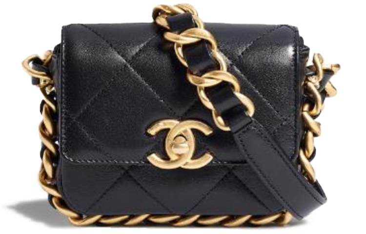 

CHANEL Сумка для фотоаппарата из овчины, сумка через плечо, мини-сумка для женщин, черная
