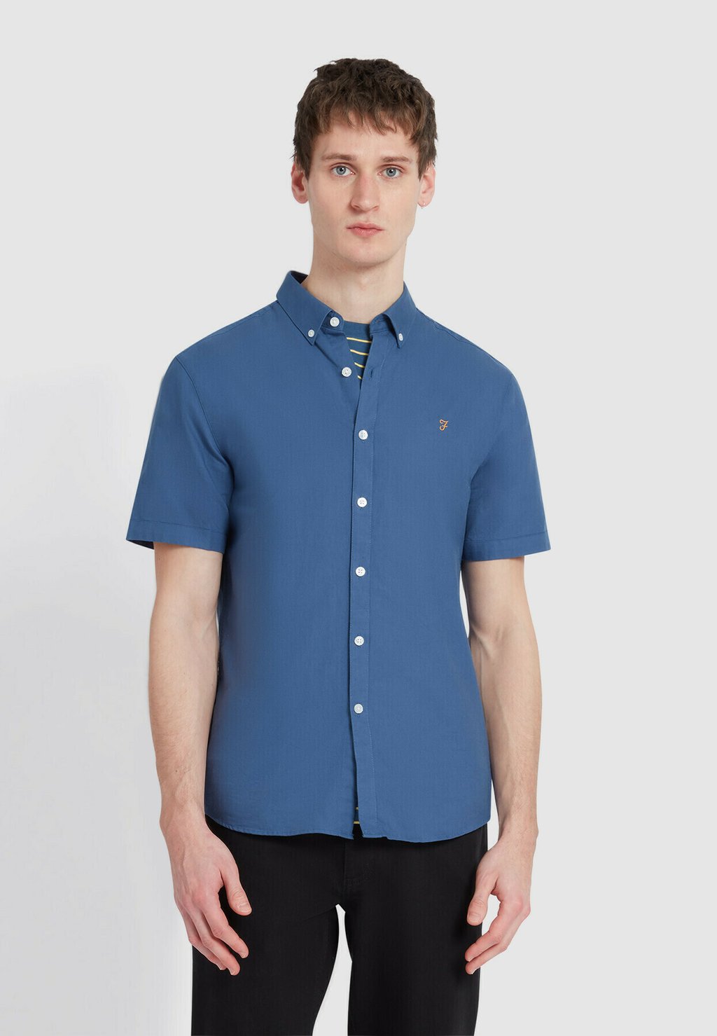 

Рубашка BREWER SHORT SLEEVE SLIM FIT OXFORD SHIRT Farah, синий