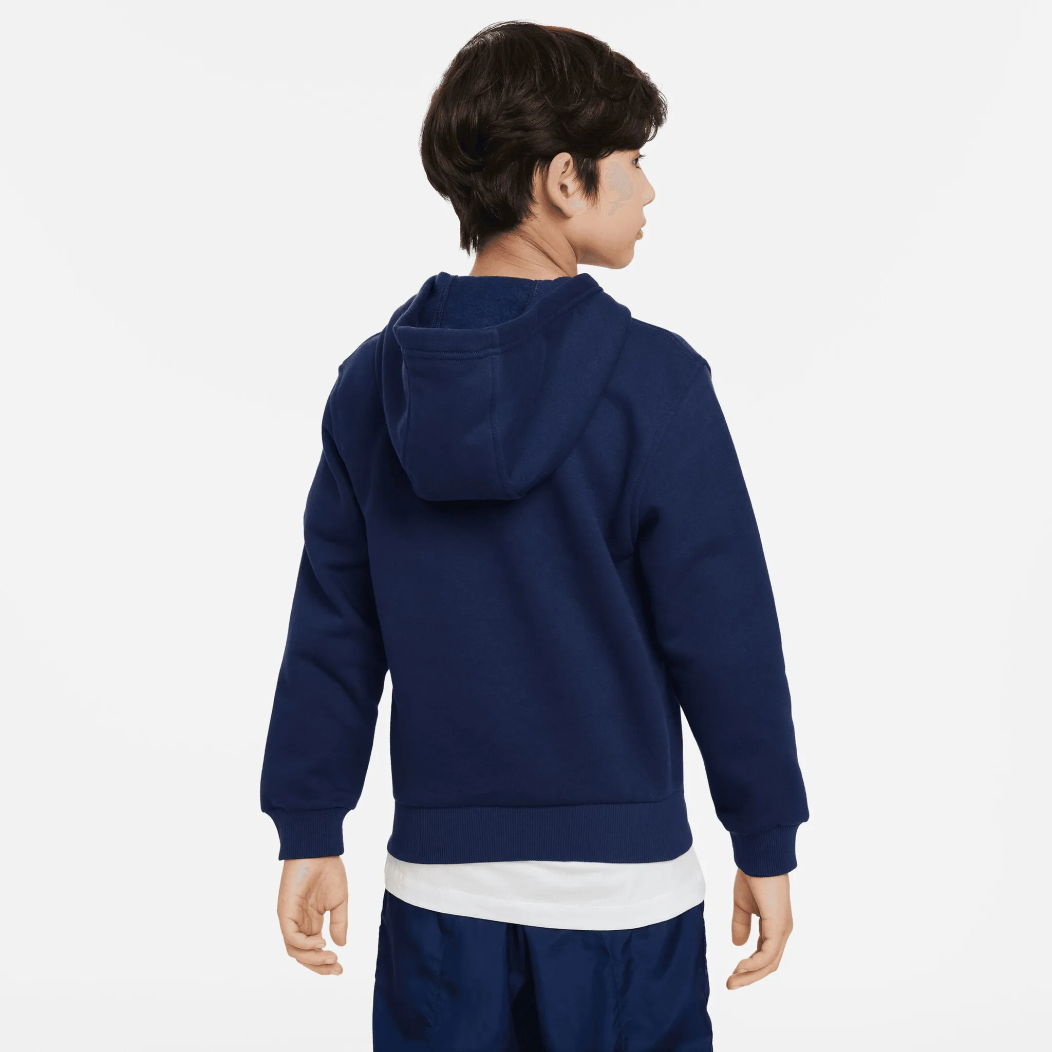 Толстовка с капюшоном Nike Sportswear "CLUB FLEECE BIG KIDS' FULL-ZIP HOODIE", белый — фото 2