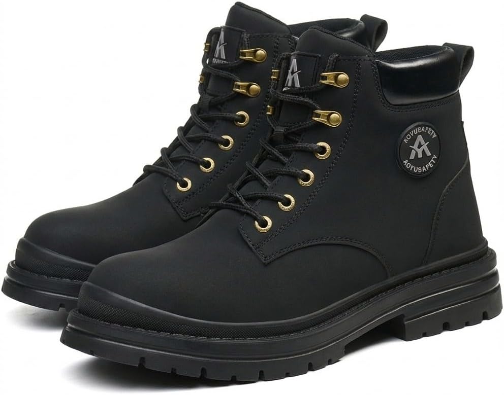 

Мужские защитные ботинки FLOWERGIRR с стальным носком, высокой голенью, антипрокольной стойкой кевларовой подошвой, термостойкие ботинки для сварочных работ, коричневые, черные, желтые, размер US