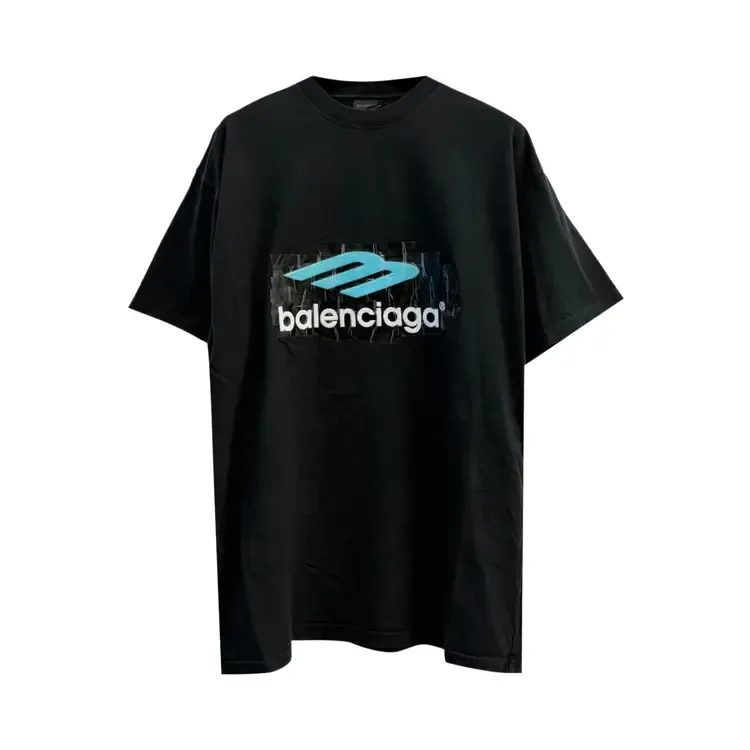 Футболка Balenciaga Oversized с коротким рукавом, черная