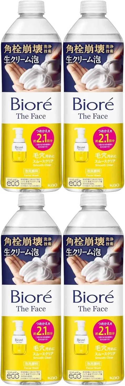Пенка для умывания Moruro — Пенящийся Biore The Face Smooth Clear, , белый, 340 мл