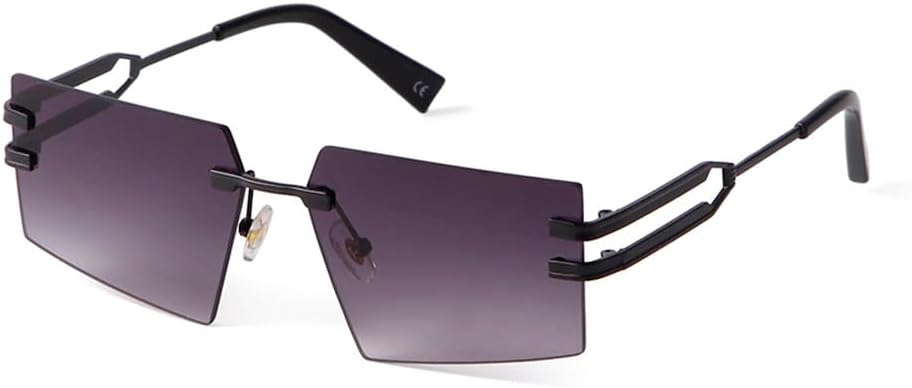 

Уникальные большие солнцезащитные очки без оправы для женщин в стиле ретро с металлической оправой, модные солнцезащитные очки для мужчин с защитой от УФ-излучения UV400 HVTVTLA, C2