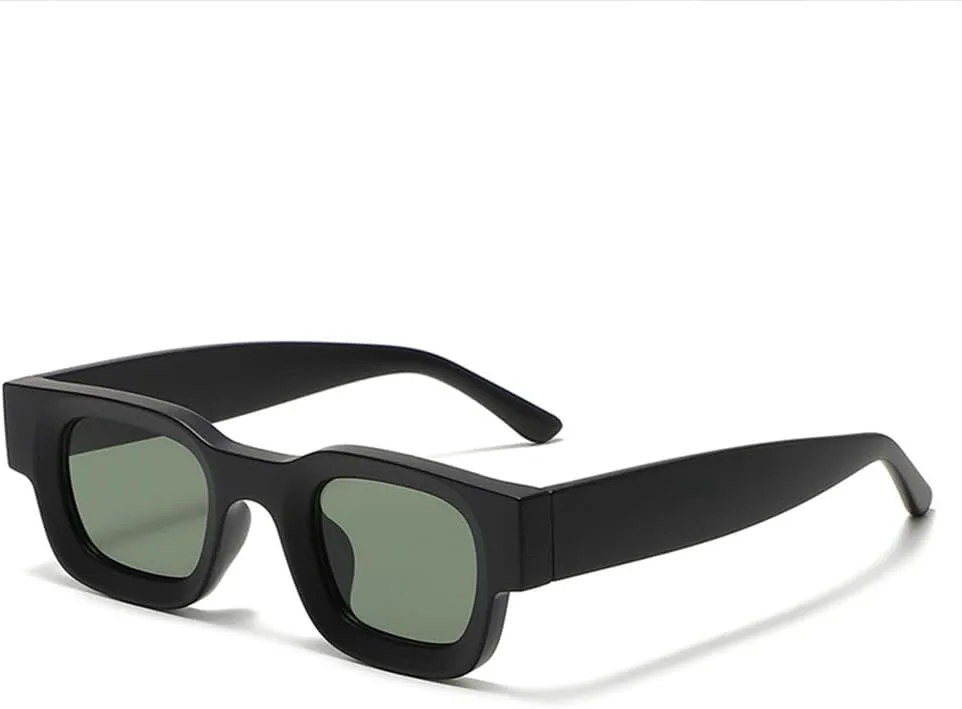 

Солнцезащитные очки SHAUNA Ins в стиле ретро с металлическими шарнирами, маленькие, прямоугольные, с защитой от УФ-излучения UV400 UYPTK, Matte Black Green