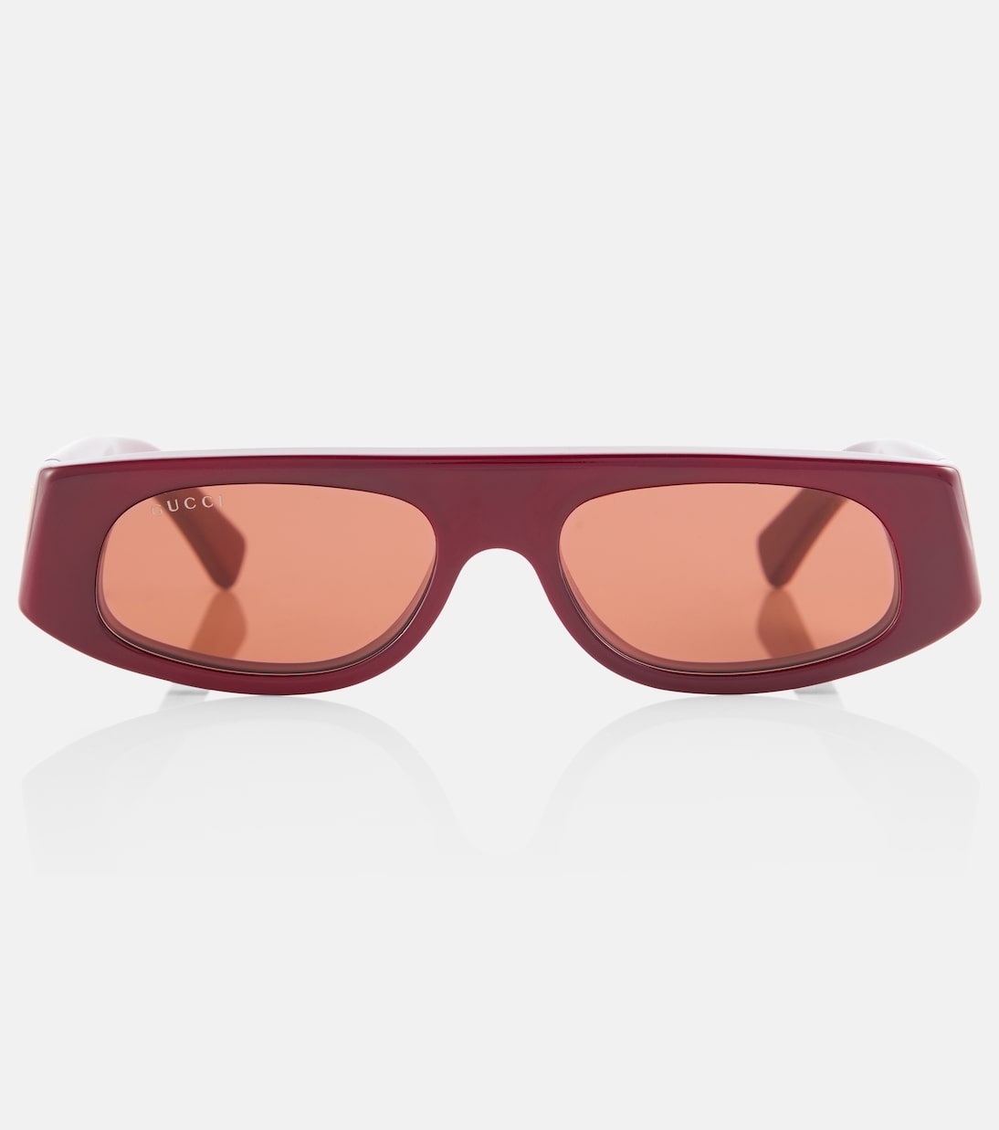 

Прямоугольные солнцезащитные очки с логотипом Gucci, Burgundy-Burgundy-Brown