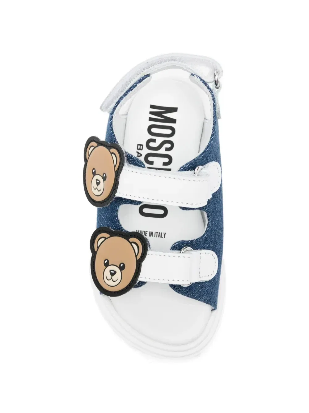 Сандалии с нашивкой Teddy Moschino Kids, синий — фото 3