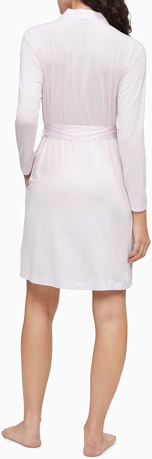 Женский халат для сна и отдыха Calvin Klein из модального атласа, Pearly Pink — фото 2