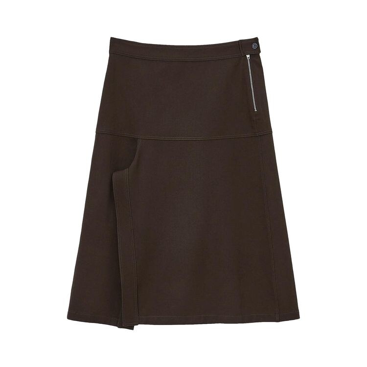 

Юбка Lemaire Asymmetrical Wrapover Skirt Kobicha Brown, коричневый