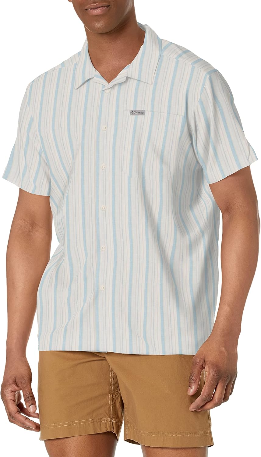

Мужская льняная рубашка Columbia Sage Springs с коротким рукавом, Sea Salt Strolling Stripe
