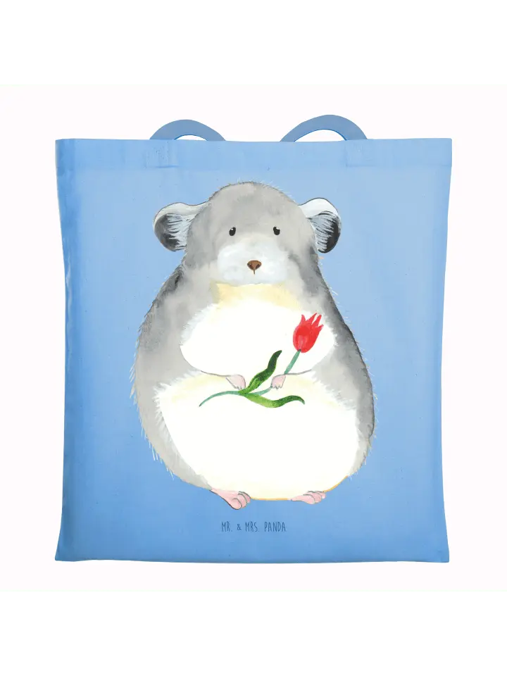 

Сумка для переноски Mr & Mrs Panda Chinchilla Blume ohne Spruch, небесно-синий