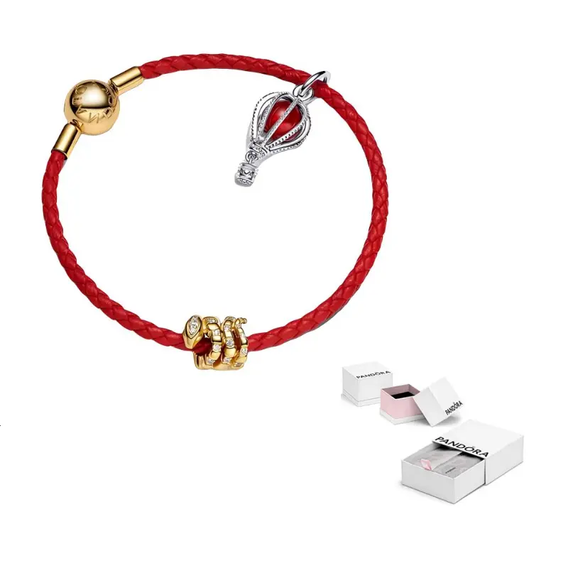 

Pandora Стеклянные браслеты с синтетическим фианитом для женщин red