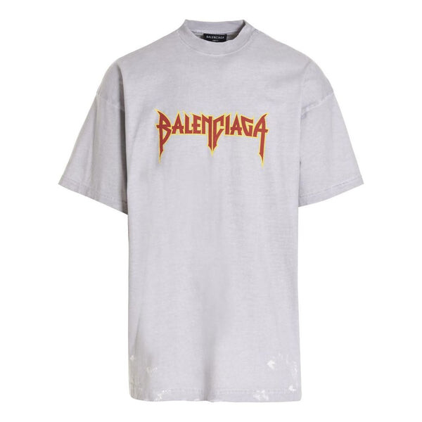 

Футболка metallica short sleeve t-shirt oversized fit 'white orange' Balenciaga, белый