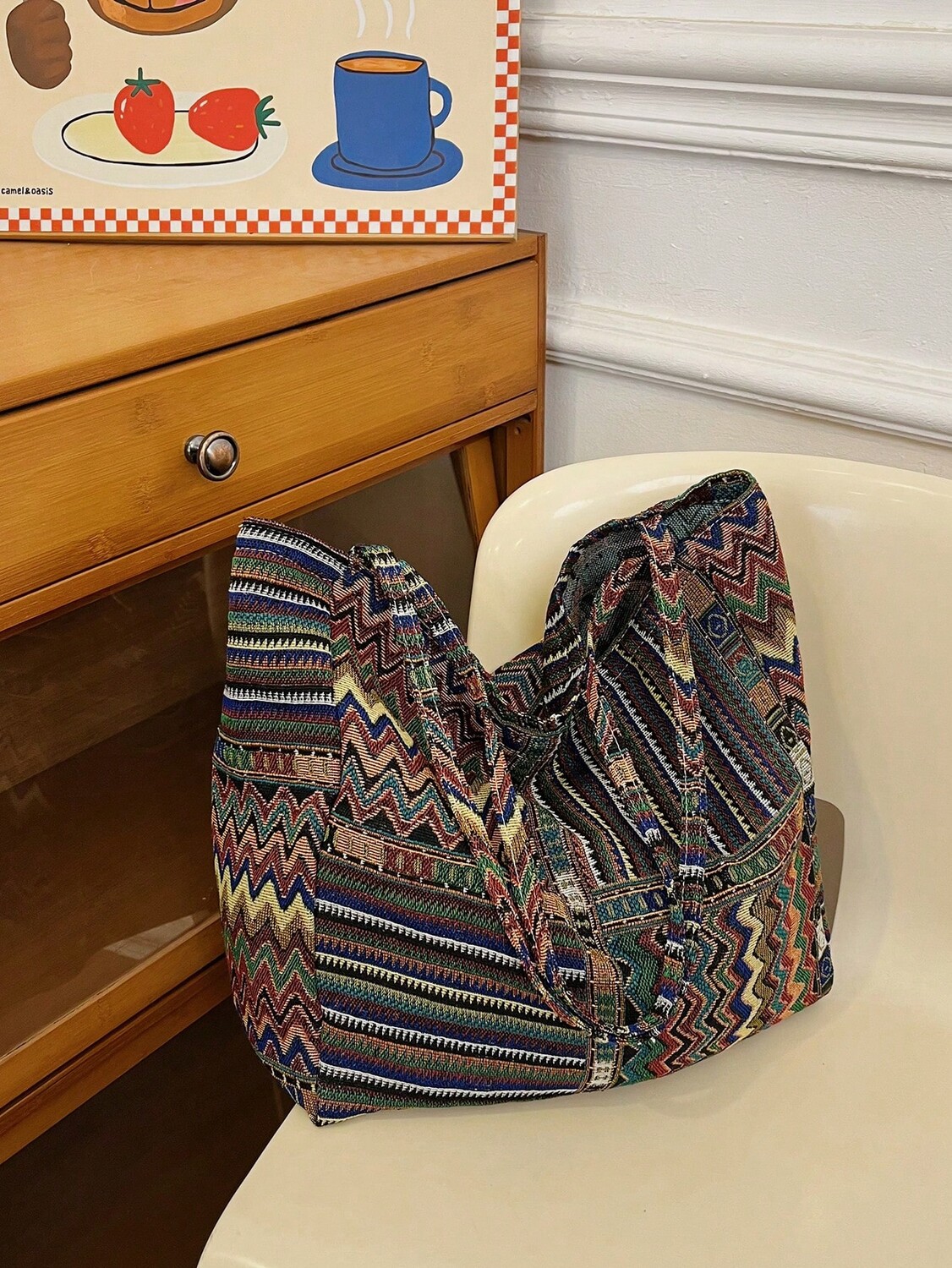 

Сумка с цветочным узором, многоцветный