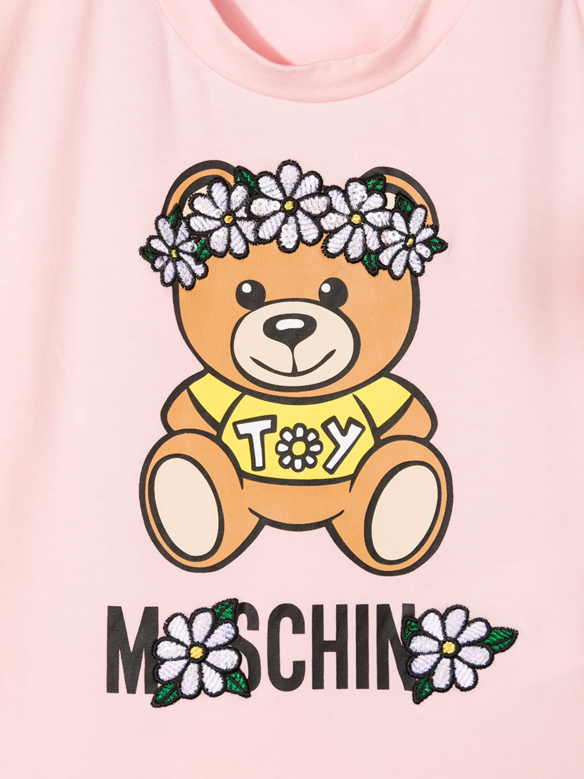 Футболка с принтом Teddy Bear Moschino Kids, розовый — фото 3