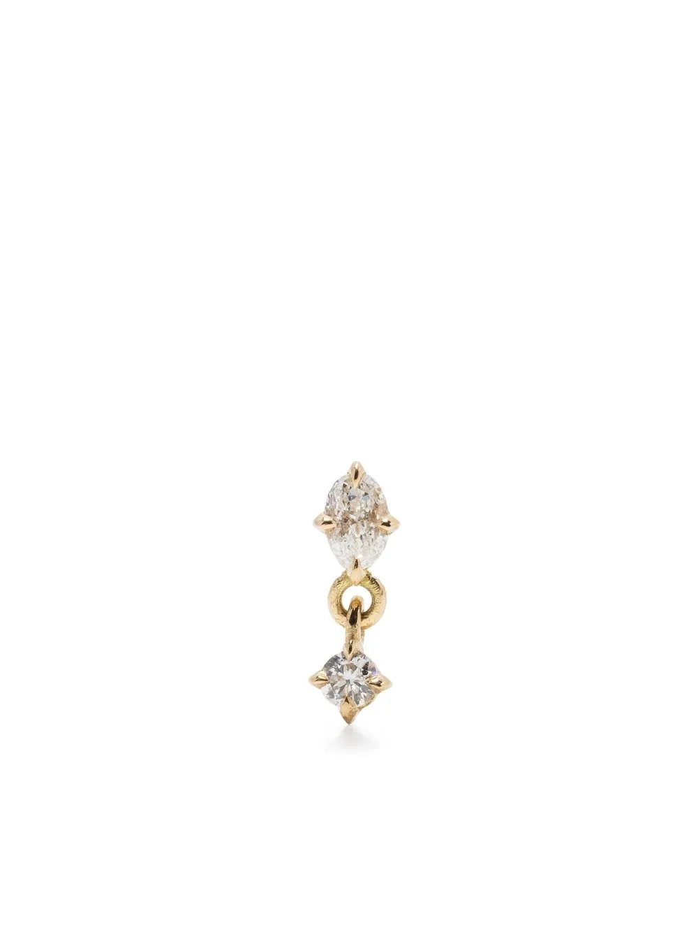 

Серьга-гвоздик Mix Matched из желтого золота с бриллиантом Lizzie Mandler Fine Jewelry, золотой