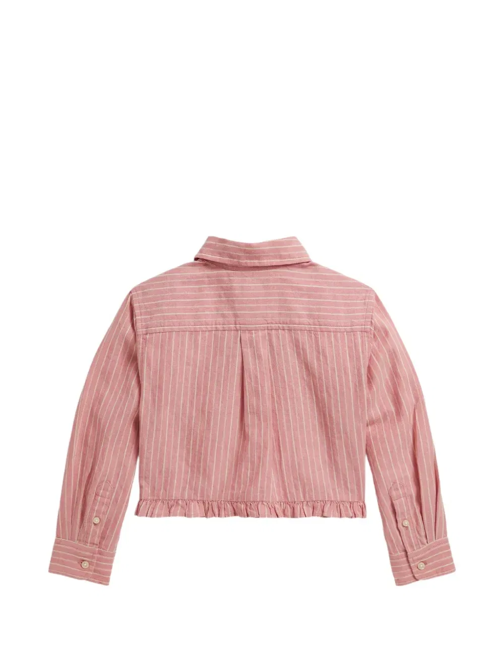 Рубашка с вышитым логотипом Polo Ralph Lauren Kids, розовый — фото 2
