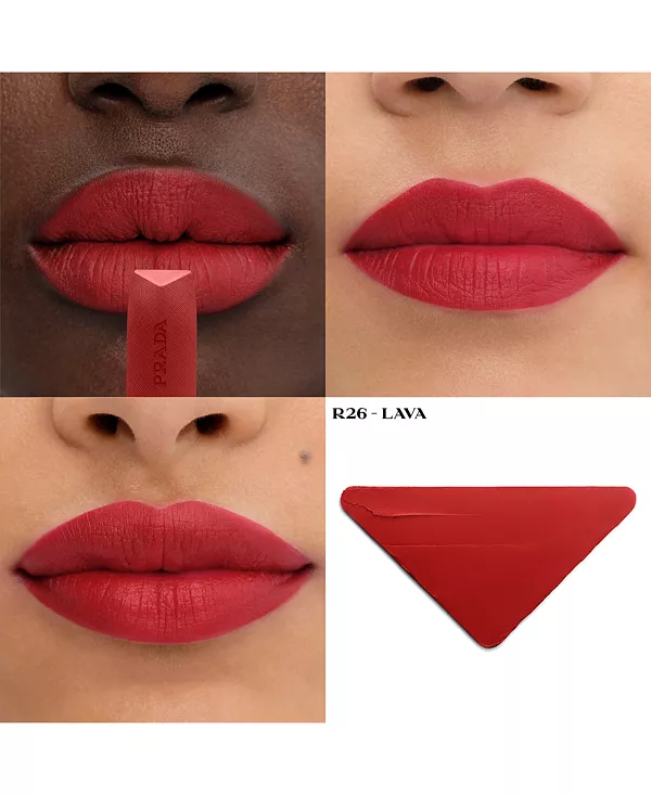 Однотонная гиперматовая нюдовая помада со сменной насадкой Prada Beauty, r26 - lava — фото 2