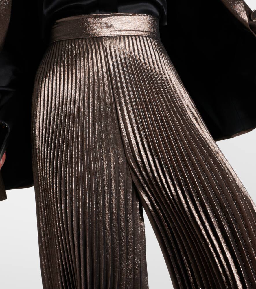 Элегантные брюки-клеш из смесового шелка ламе Max Mara, Bronzo — фото 4
