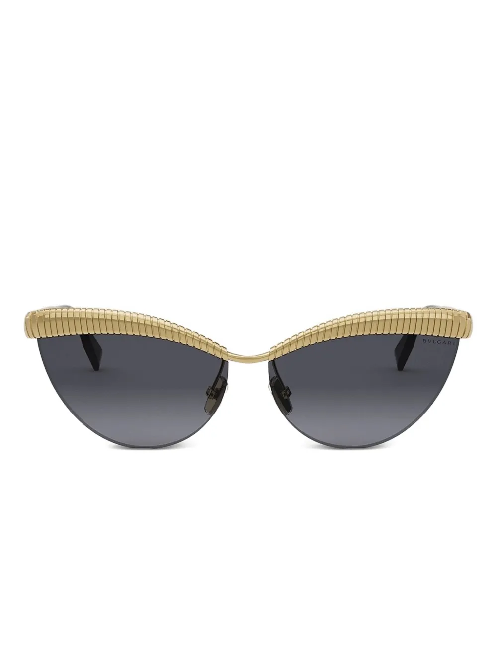 

Солнцезащитные очки Tubogas в ребристых оправах «кошачий глаз» Bvlgari, золотой