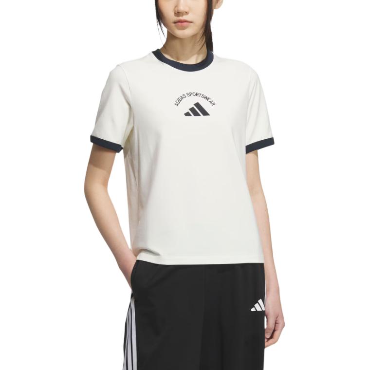 Футболка Regular SS25 женская Adidas, белый/синий — фото 4