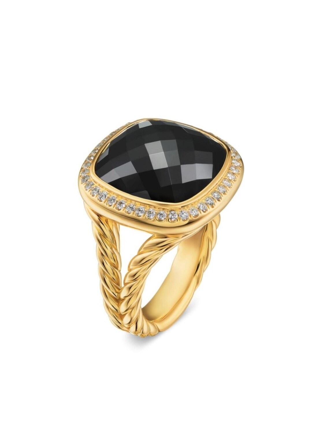 

Кольцо из желтого золота 18 карат с ониксом Альбион и бриллиантами David Yurman, золотой