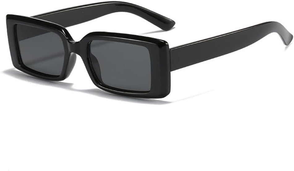 

Ретро прямоугольные солнцезащитные очки для женщин, модные, сине-зеленые, мужские солнцезащитные очки с защитой от УФ-излучения UV400 и градиентным переходом цвета LXLHWN, Black Grey