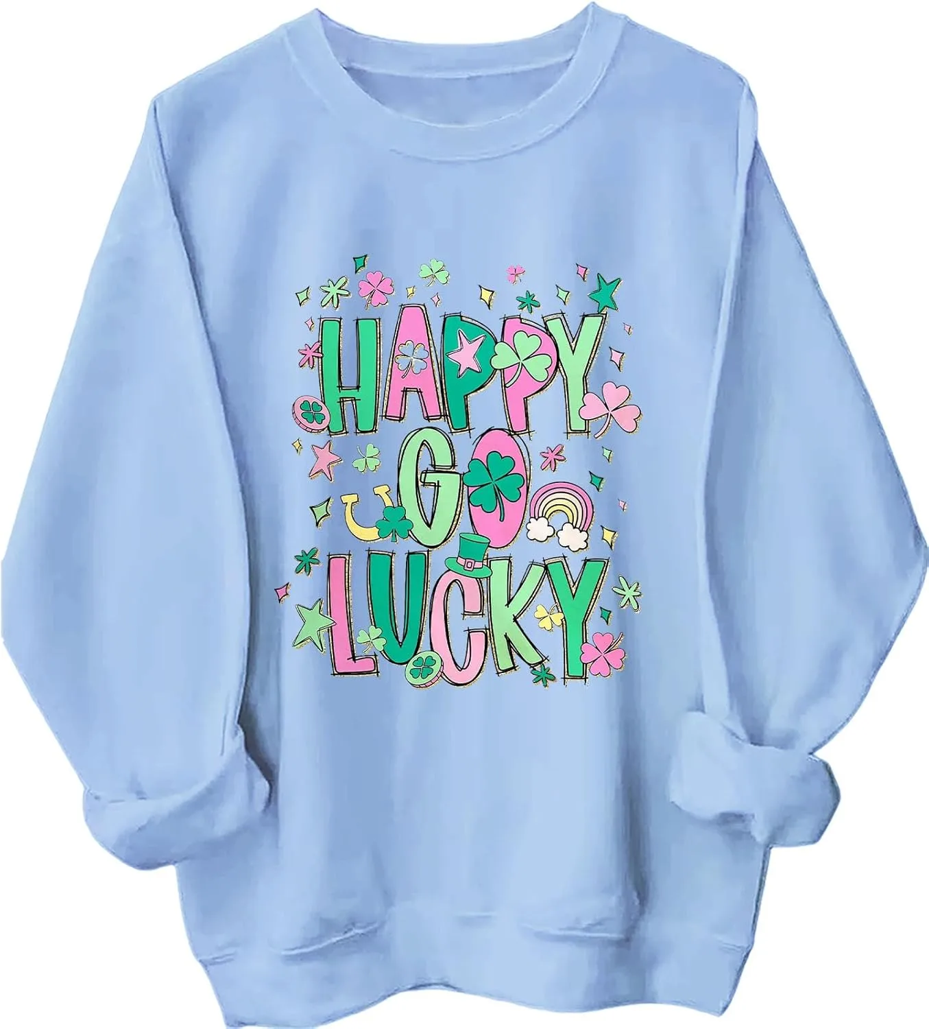 

Свитшот Happy Go Lucky St. Patrick’s Day с капюшоном и принтом клевера Batclock