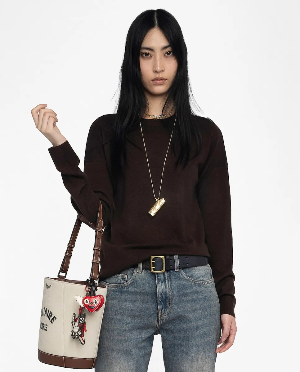 

Женский джемпер Cici с длинными рукавами из кашемира Zadig & Voltaire, коричневый
