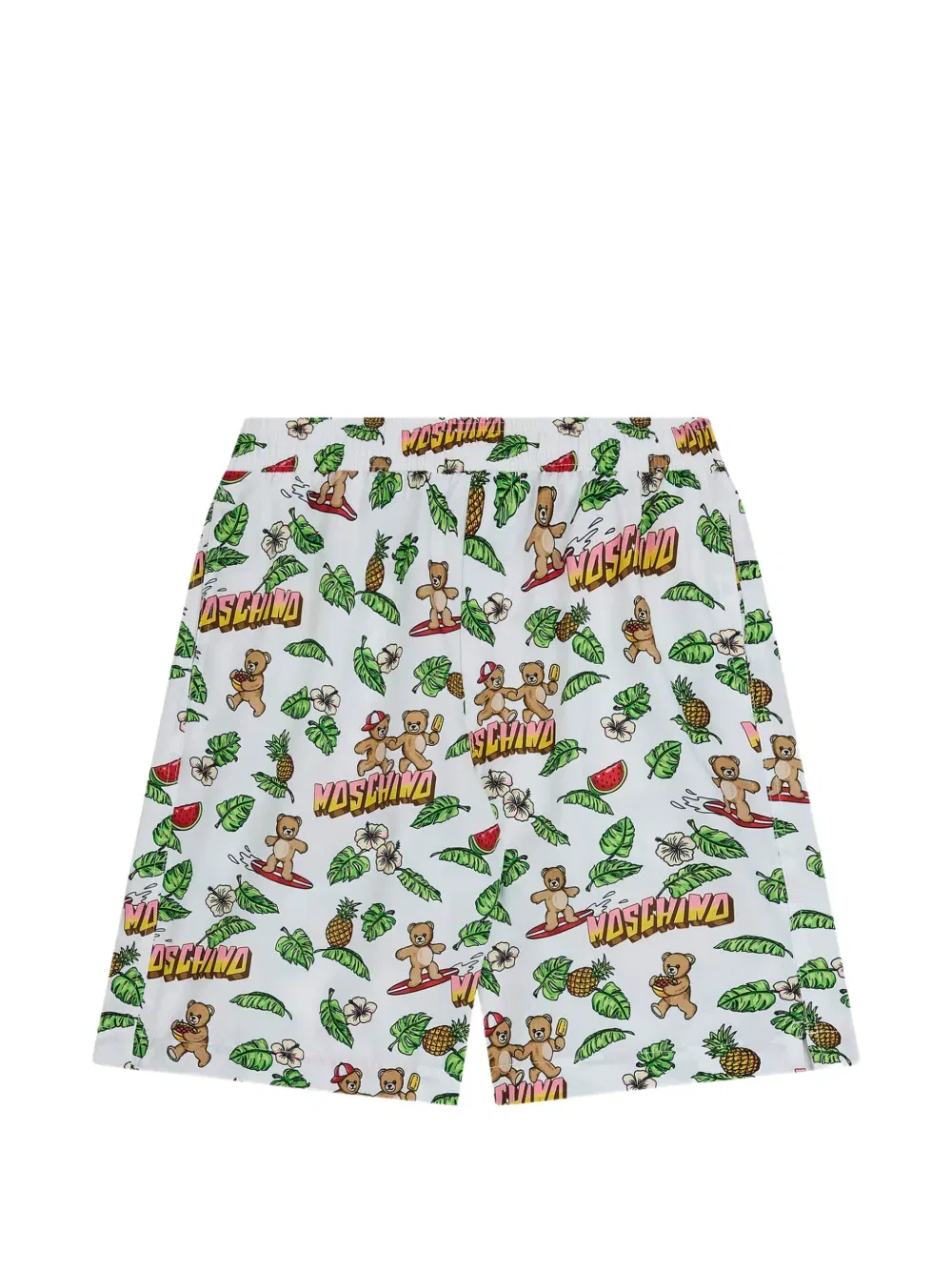 Купальник с графическим рисунком Moschino Kids, белый