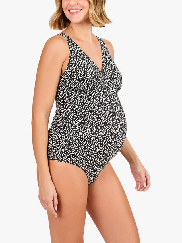 

Купальник для беременных с V-образным вырезом и принтом "animal print" JoJo Maman Bébé, Black
