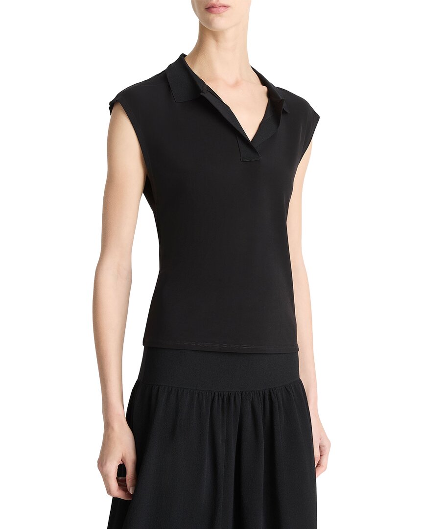 

Рубашка-поло Vince с короткими рукавами Vince, черный