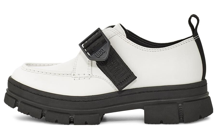 Туфли на платформе женские низкие белые Ugg