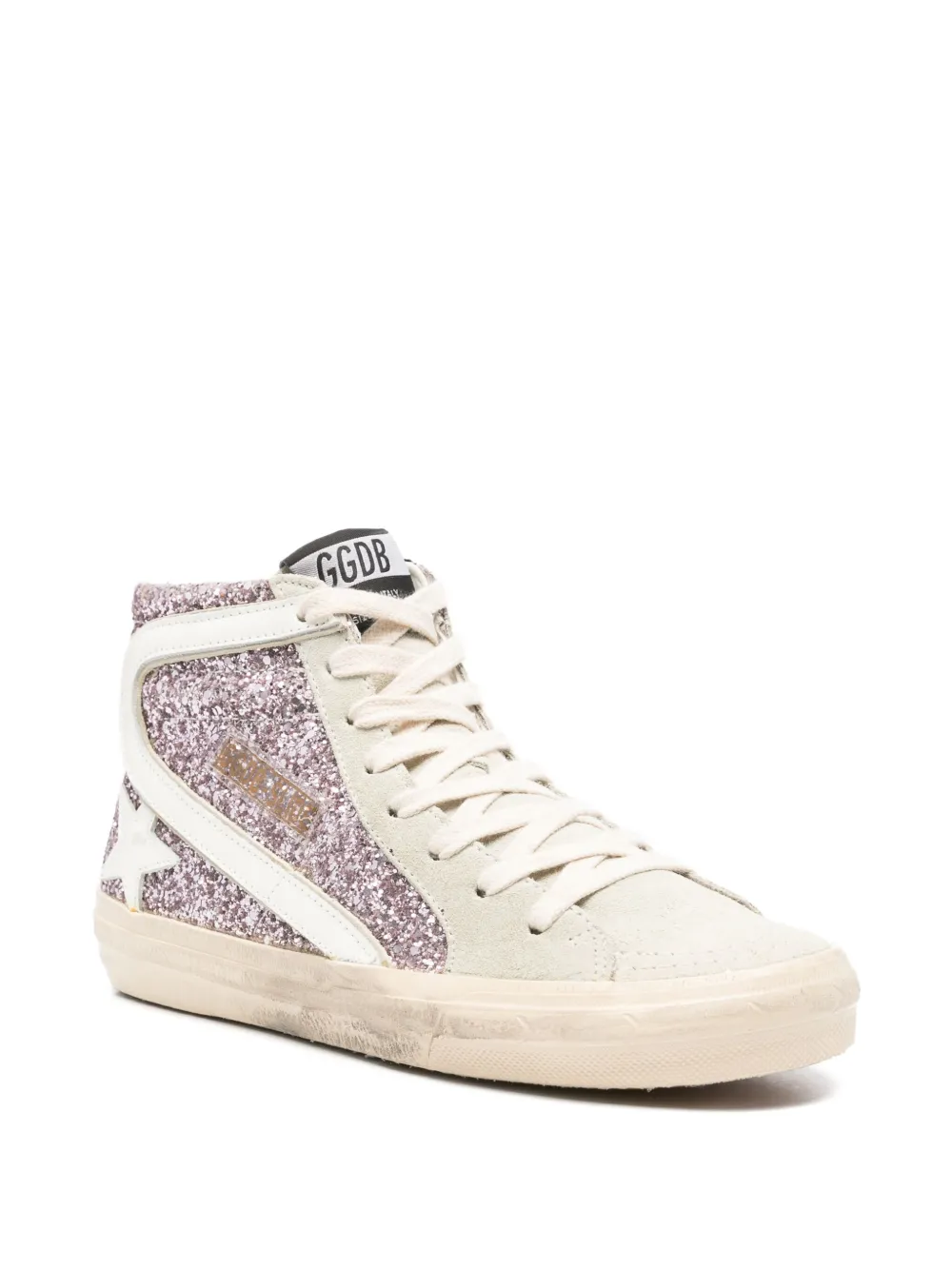 Высокие кроссовки с блестками GOLDEN GOOSE, розовый — фото 2