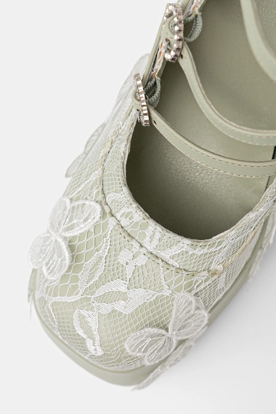Туфли на платформе Wild Lotus Butterfly Lace Koi Footwear, зеленый — фото 4