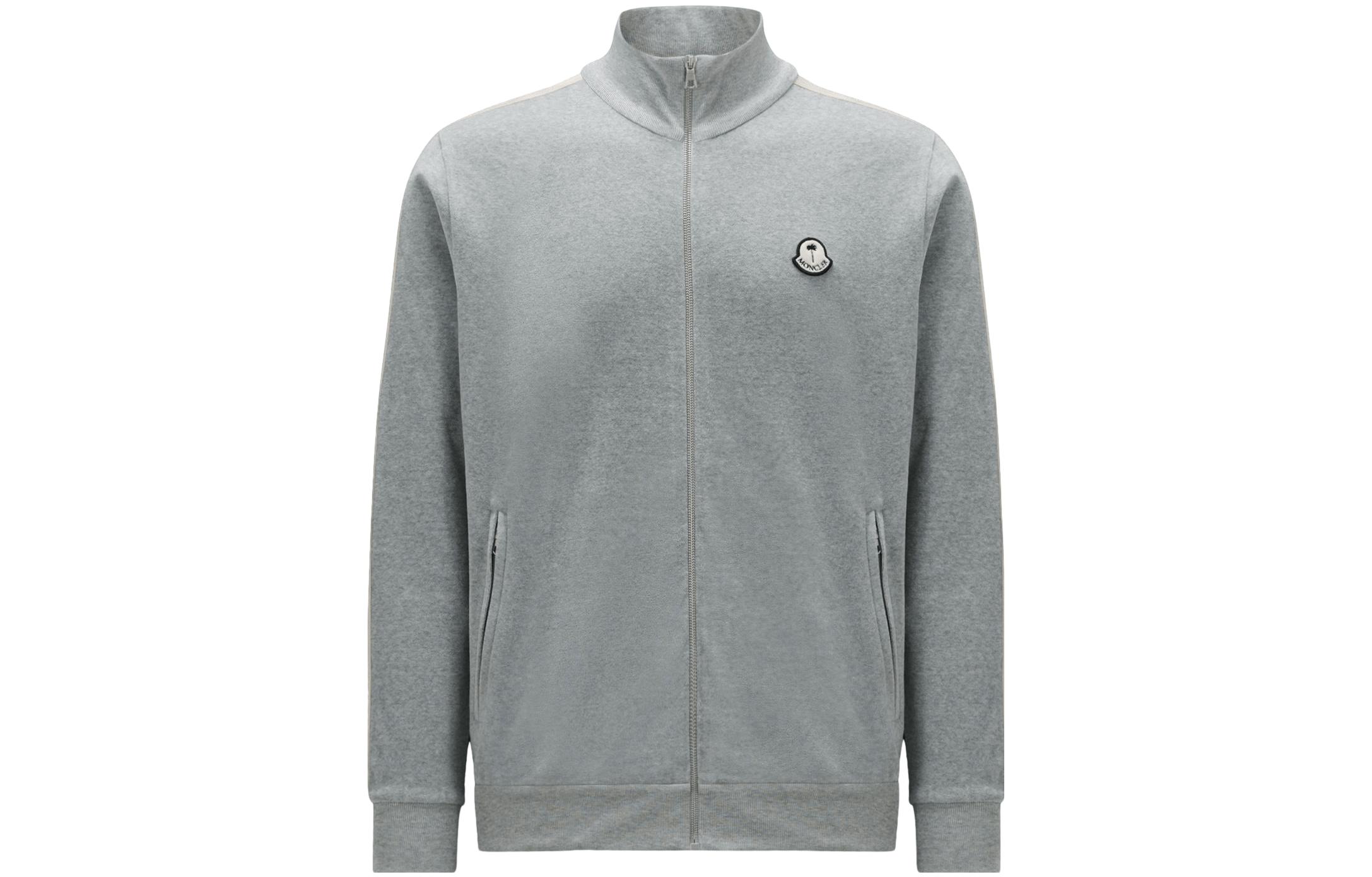 

Свитшот Moncler X Palm Angels из шенилла на молнии MONCLER GENIUS, серый