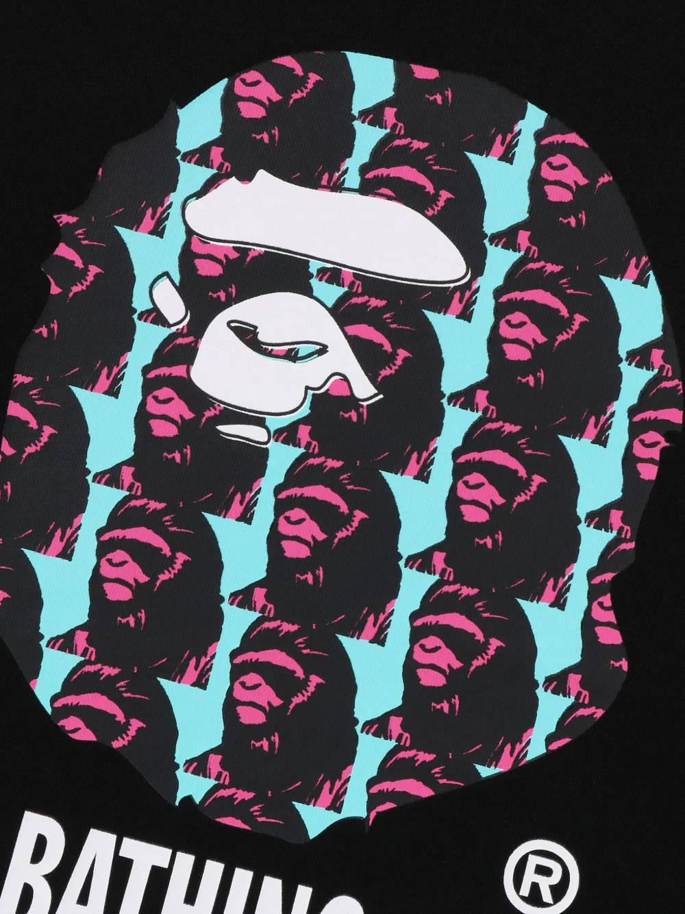 Футболка с принтом ape head A BATHING APE, черный — фото 2