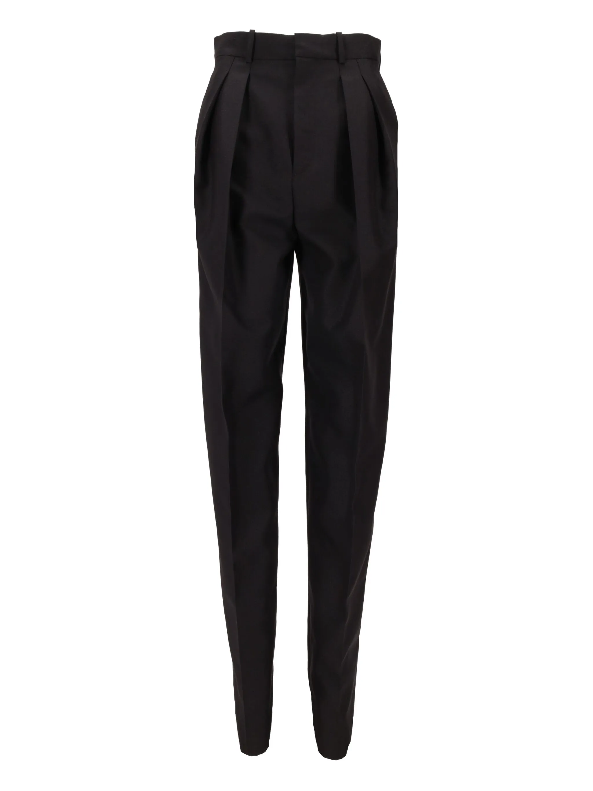 

Прямые брюки со складками Saint Laurent, черный