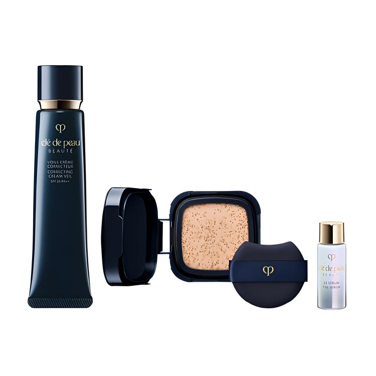 

Набор для макияжа с праймером Light Condensing Radiance Primer Cushion Refill, легко растушевывается, натуральный, 3мл+15г+37мл Clé De Peau Beauté