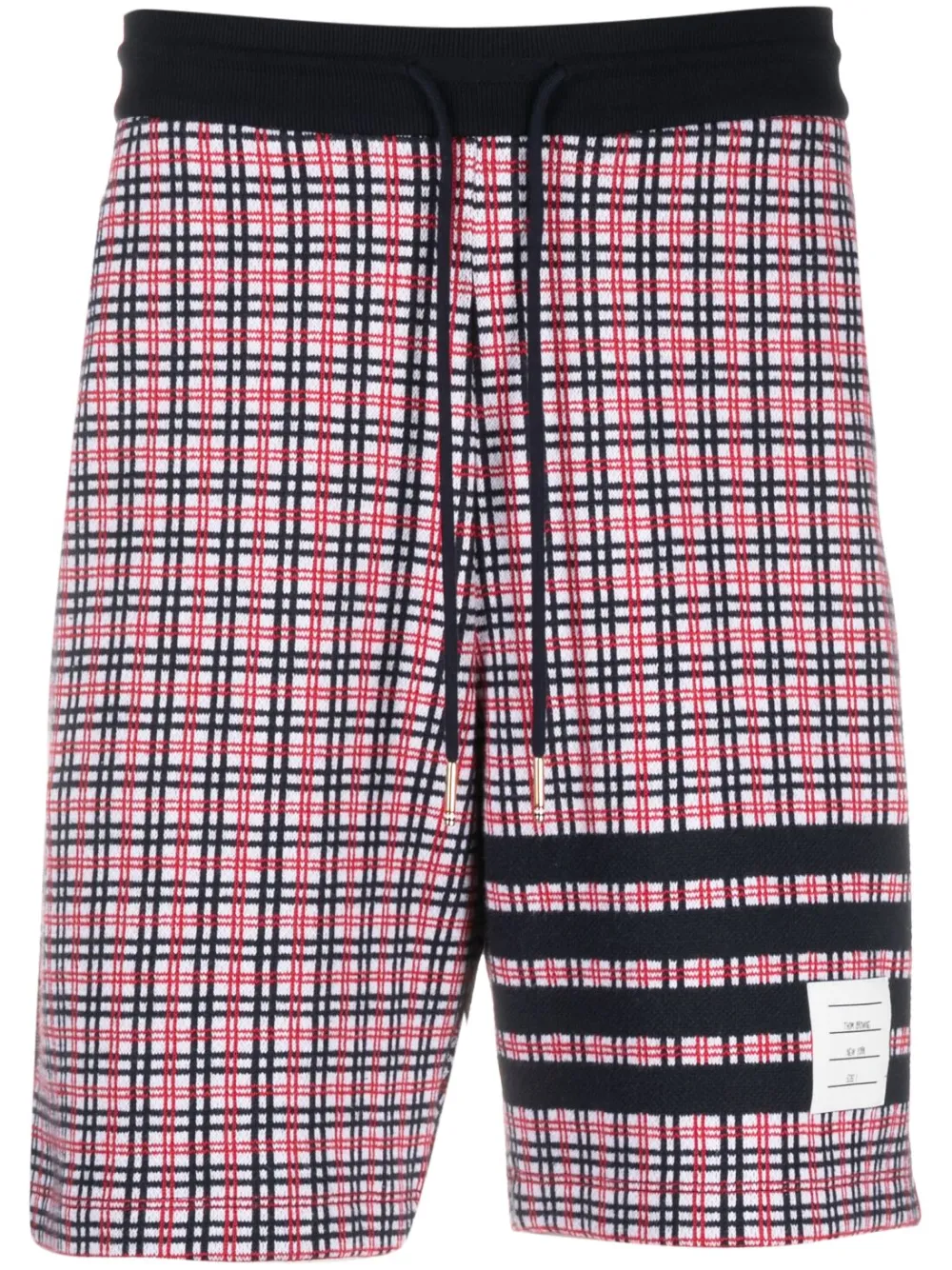 

Жаккардовые спортивные шорты в клетку THOM BROWNE, белый