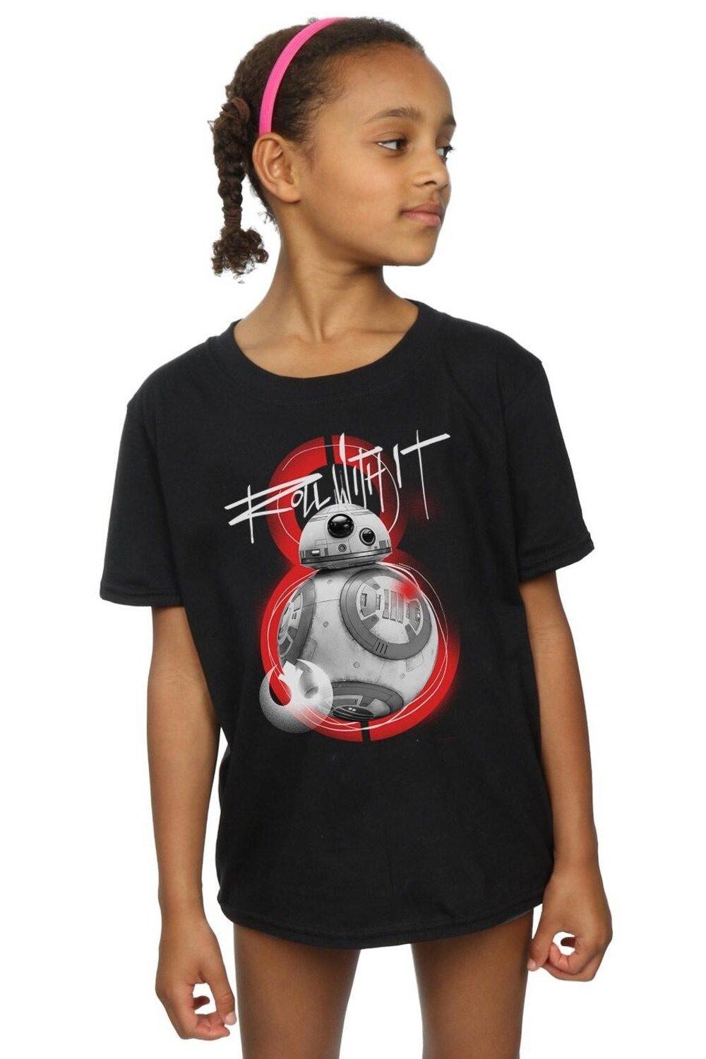

Хлопковая футболка The Last Jedi BB-8 Roll With It Star Wars, черный