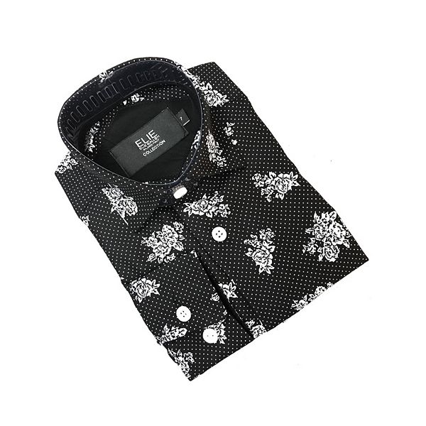 Мальчиковая рубашка slim fit с цветочным принтом Elie Balleh, Black — фото 2