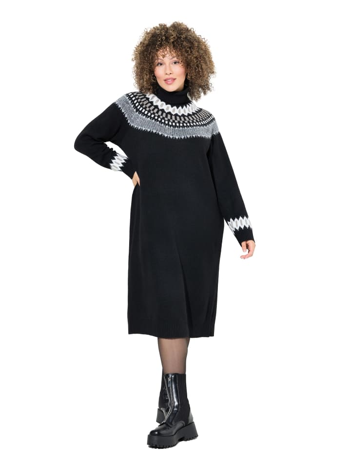 

Ulla Popken Черное вязаное платье