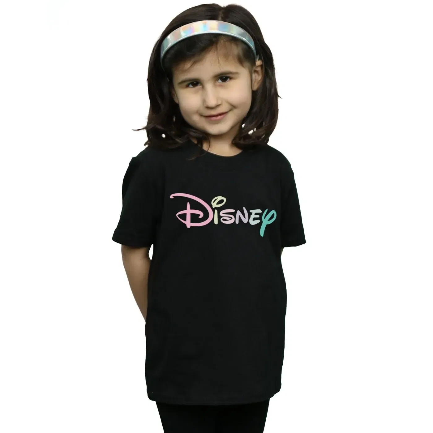 Футболка детская с пастельным логотипом Disney, черный